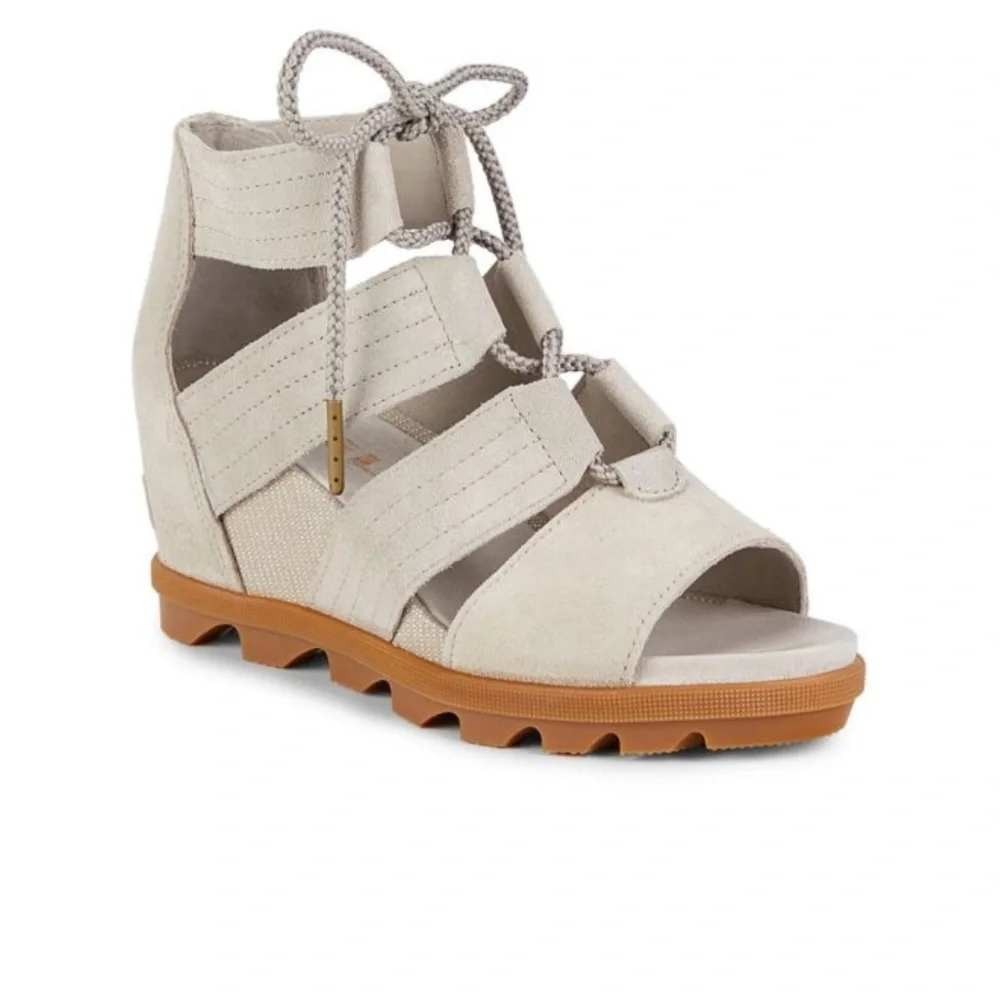 Sorel $185 Women's Sorel Joanie II Lace Open Toe Casual Nubuck Wedge Sandals 8.5